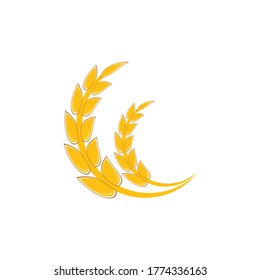 Carácter del símbolo vectorial de la plantilla de logotipo de trigo