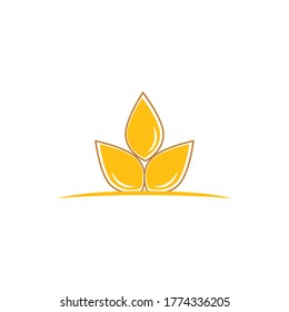 Carácter del símbolo vectorial de la plantilla de logotipo de trigo