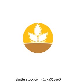 Carácter del símbolo vectorial de la plantilla de logotipo de trigo