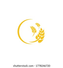 Carácter del símbolo vectorial de la plantilla de logotipo de trigo