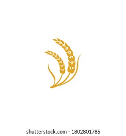 Carácter del símbolo vectorial de la plantilla de logotipo de trigo