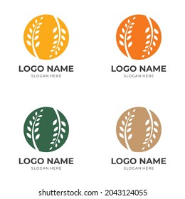 wheat logo vector with flat colorful style