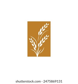 Wheat logo vector flat design template