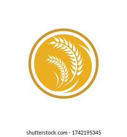 Diseño de iconos vectoriales del logotipo del trigo
