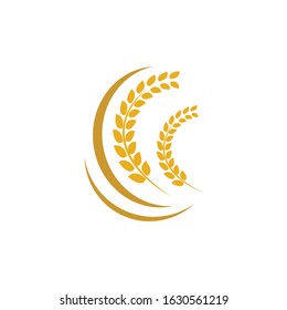 Wheat logo vector icon illustration design
