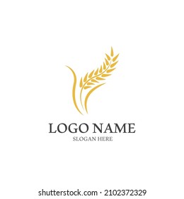 Diseño del icono del vector del logotipo del trigo