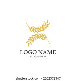 Wheat logo vector icon illustration design