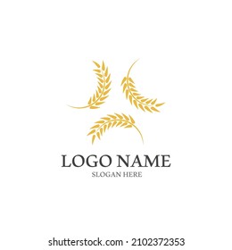 Wheat logo vector icon illustration design