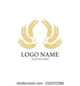 Wheat logo vector icon illustration design