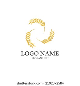 Wheat logo vector icon illustration design