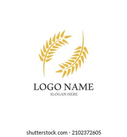 Wheat logo vector icon illustration design