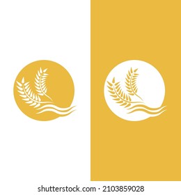 Diseño del icono del vector del logotipo del trigo