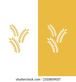 Wheat logo vector icon illustration design