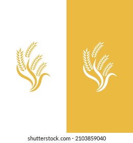 Diseño del icono del vector del logotipo del trigo