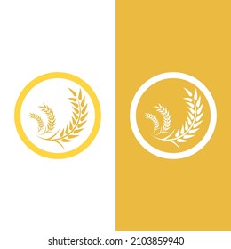 Diseño del icono del vector del logotipo del trigo