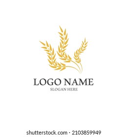 Diseño del icono del vector del logotipo del trigo