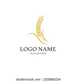 Diseño del icono del vector del logotipo del trigo