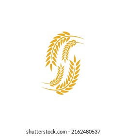 Wheat logo vector icon illustration design