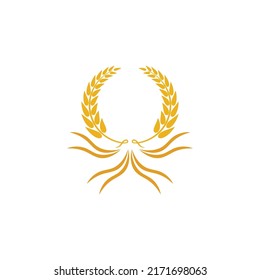 Wheat logo vector icon illustration design