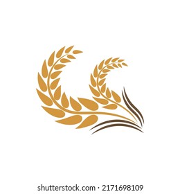Diseño del icono del vector del logotipo del trigo