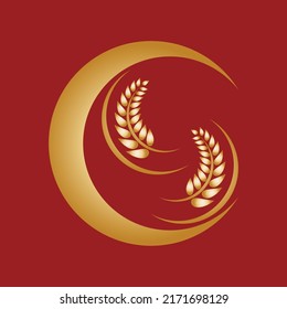 Wheat logo vector icon illustration design