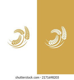 Wheat logo vector icon illustration design