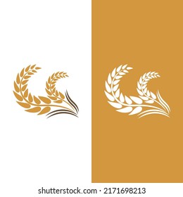 Wheat logo vector icon illustration design