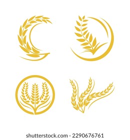 Wheat logo vector icon illustration design