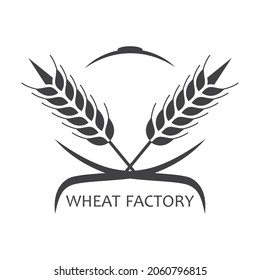 Wheat logotype template with iconic vessel. Easy to use business template.