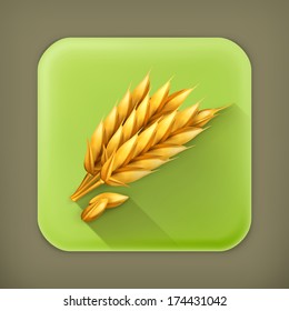 Wheat, long shadow vector icon