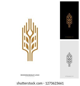 Wheat Luxury Grain and bread labels. Nature wheat. Agriculture wheat Logo Template Vector