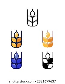 wheat malt. Home brewer Equipment and raw material icons. vector