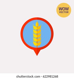 Wheat in map pointer icon