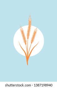 
Wheat minimalism background vector illustration 