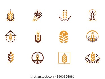 Wheat Minimalist Logo Element Set