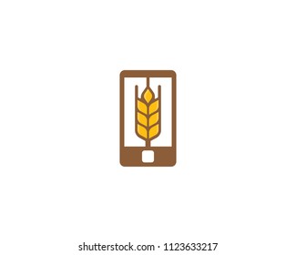 Wheat Mobile Icon Logo Design Element