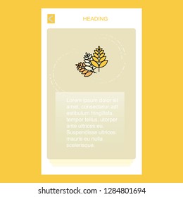 Wheat  mobile vertical banner design design. Vector