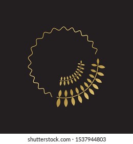 Wheat oat agriculture icon Logo design Template with circle. Can be used for bread, organic, nutrition element. Vector Illustration
