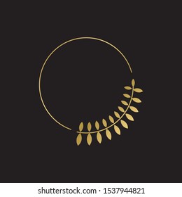 Wheat oat agriculture icon Logo design Template with circle. Can be used for bread, organic, nutrition element. Vector Illustration