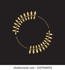 Wheat oat agriculture icon Logo design Template with circle. Can be used for bread, organic, nutrition element. Vector Illustration