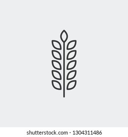 Wheat, oat, bread modern clear flat outline vector icon