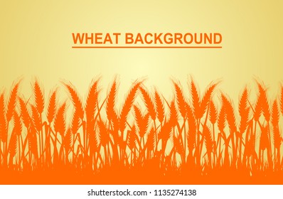 Wheat on the yellow background in the left hand corner has space for text input. Vector illustrations