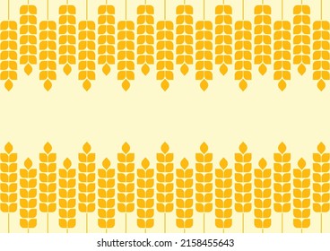 Wheat on yellow background. Wheat vector. wallpaper. free space for text. copy space. Wheat frame.