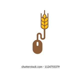 Wheat Online Icon Logo Design Element