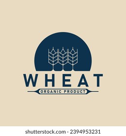 wheat organic product logo icon design minimalist , vector illustration design