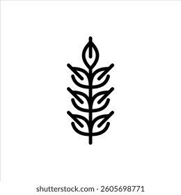 Wheat outline icon. Wheat black line illustration.