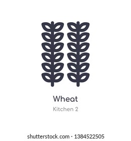 wheat outline icon. isolated line vector illustration from kitchen 2 collection. editable thin stroke wheat icon on white background