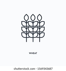 Wheat outline icon. Simple linear element illustration. Isolated line Wheat icon on white background. Thin stroke sign can be used for web, mobile and UI.