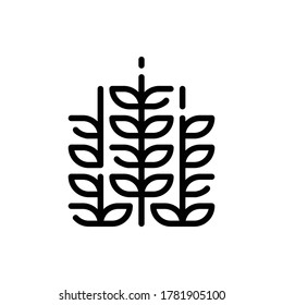 Weizen, Paddy Icon Logo Vektor isoliert. Herbstsymbolsatz. Bearbeitbarer Stroke und Pixel perfekt.