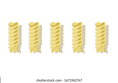 wheat pasta fusilli symbol in row on white background italia symbol